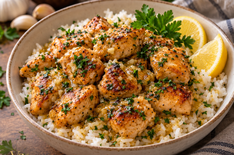 Golden Garlic Chicken & Rice