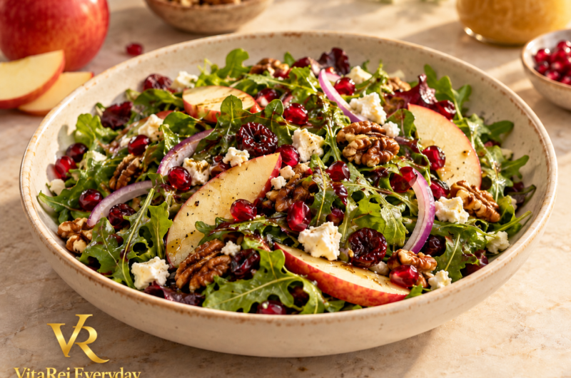 Apple Cranberry Feta Salad with Toasted Pecans