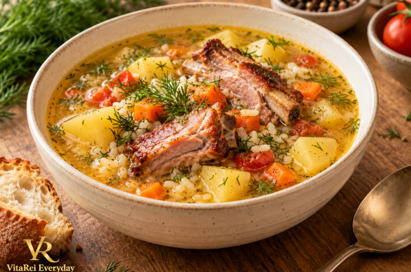 Smoked Pork Rib and Rice Soup