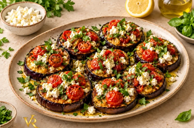 Roasted Eggplant with Tomatoes & Feta