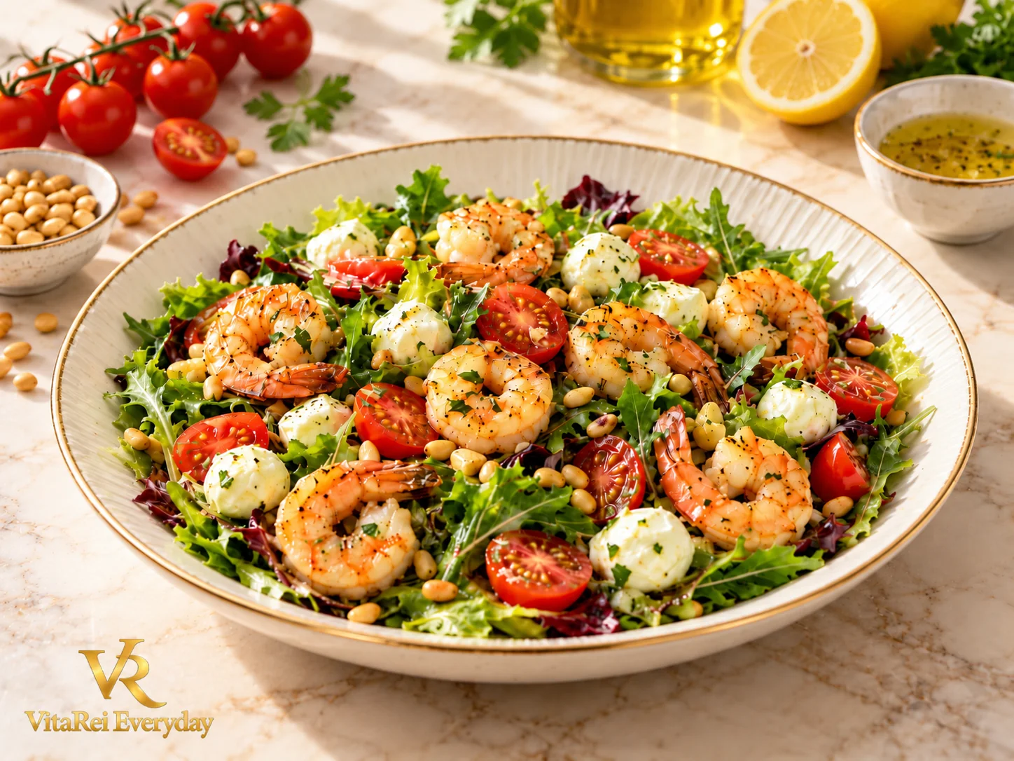 Shrimp, Mozzarella & Tomato Salad